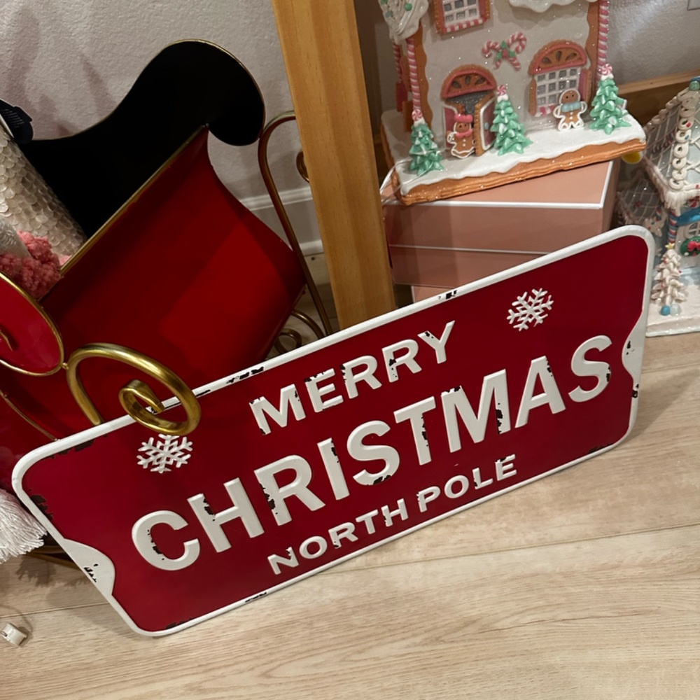 Merry Christmas large sign metal holiday - Picture 4 of 5